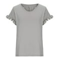 thumbnail image 4 of Fesfesfes Tops for Women Fashion Sexy Casual Women Short Sleeve Camis Round Neck Solid Ladies Tops Slim Vest Short Sleeve Running Shirts Women 8(L), 4 of 6