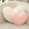 thumbnail image 1 of wonima44 2 Pcs Heart Pillow Pink White Love Heart Shaped Throw Pillows Faux Rabbit Fluffy Heart Shaped Decorative Cushion for Girls Women Fit for Livingroom Bed Sofa Car Couch Wedding Anniversary, 1 of 1