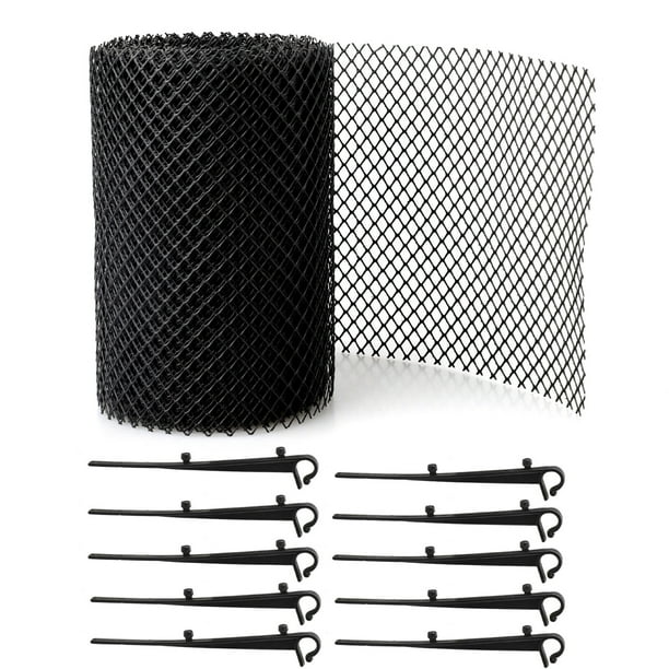 Malla de plástico para canalones, protección de drenaje de techos, rollo de malla protectora para hojas, para jardín, balcón, canal de agua, red de malla para uso en exteriores.