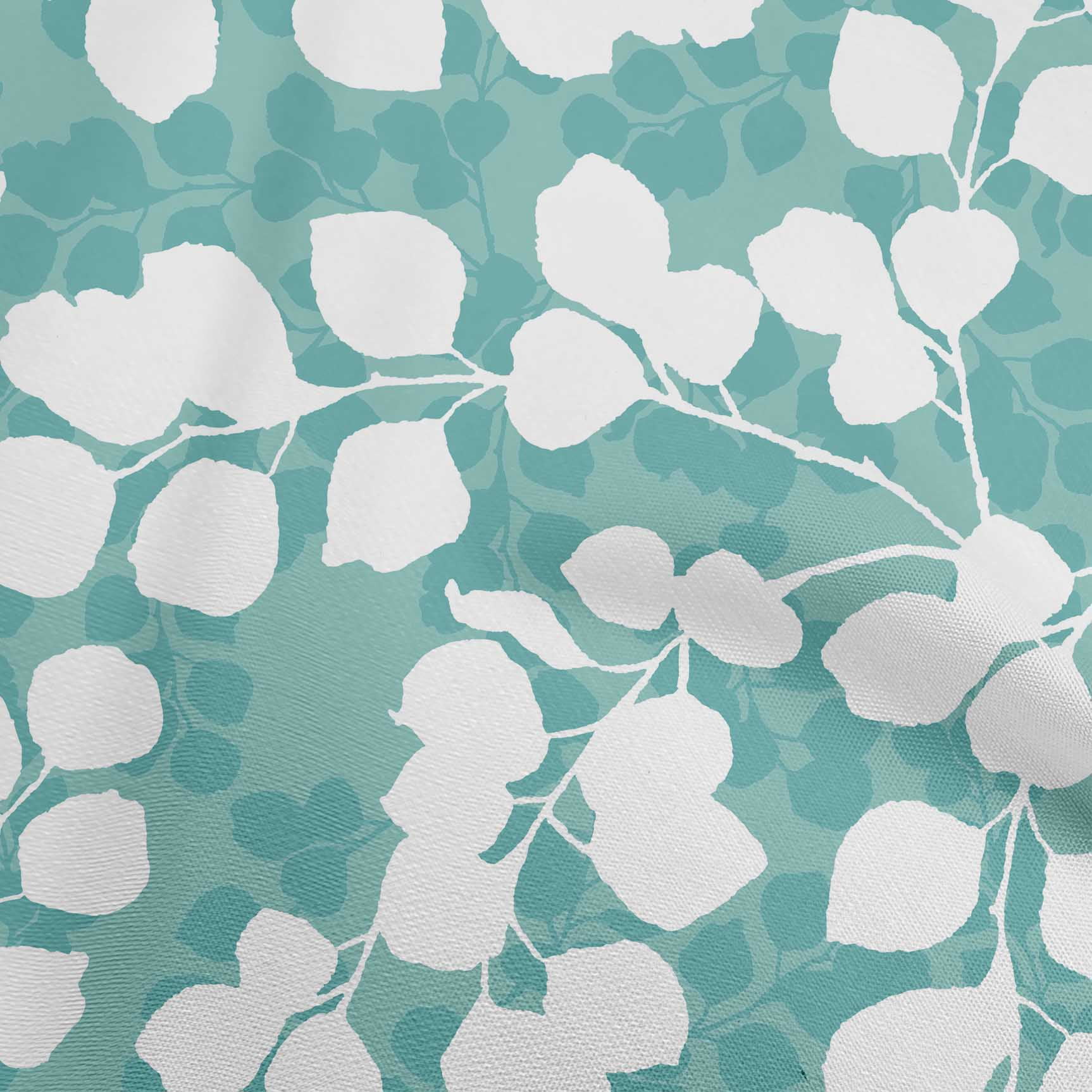 oneOone Cotton Poplin Turquoise Blue Fabric Asian Sewing Material Print