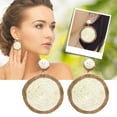 thumbnail image 6 of duhgbne fashion rattan earrings rattan ball ring pendant earrings women's handmade earrings braided straw rattan raffia earrings summer beach accessories gifts, 6 of 6