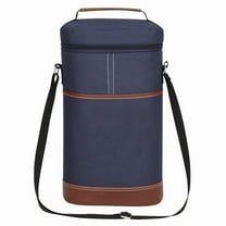 2 Bottle Wine Bag Wine Carrier Tote Bag, Leakproof & Insulated Wine Cooler Bag Wine Bottle Gift Bag Navy Blue