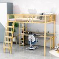 thumbnail image 4 of Cama elevada para ático, apartamento pequeño, dúplex, segundo piso, mesa superior inferior, combinación, hogar para adultos y niños, 4 of 4