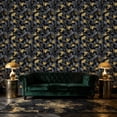 thumbnail image 3 of Peel and Stick Wallpaper Metallic Gold Ginkgo Vine Geometric Decor Wall Mural 23.6in x 9.8ft Self Adhesive Removable Wall Paper Renter Friendly Wallpaper for Nursery Bedroom Cabinets, 3 of 8