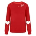 thumbnail image 4 of TIMIFIS Chandail Molletonné Surdimensionné pour Femmes Valentines Day Tenue Femmes Décontractée Chandail à Col Rond à Enfiler Hauts Mignon Imprimé Amour Chandail à Manches Longues Chemise - Printemps/été, 4 of 4