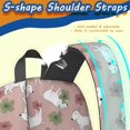 thumbnail image 5 of Bull Terrier and Leaves Pink Pattern 17" Waterproof Oxford School Backpacks for Teens, S-Shape Padded Straps, for School, Travel, Hiking, Camping, 5 of 5