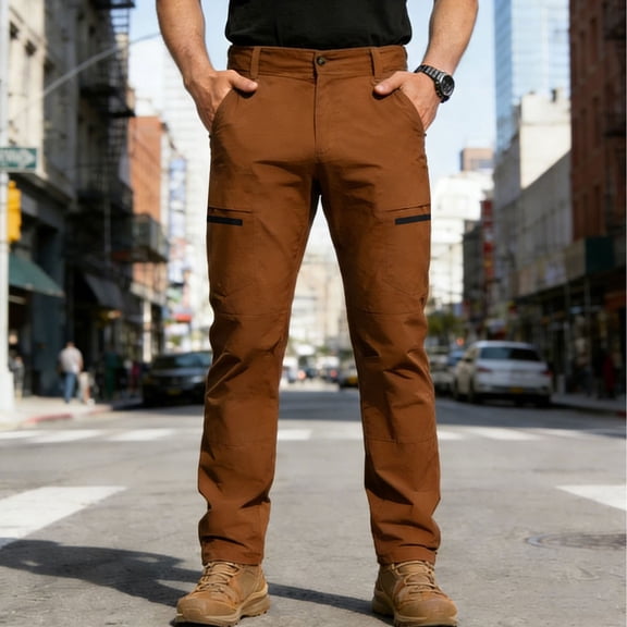 ThriftyPlait Men Multi Pocket Cargo Pants Casual Straight Leg Stretch Work Trousers Fashion Durable Outdoor Hiking Daily Utility Pants