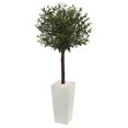 thumbnail image 1 of Nearly Natural 5868 5 ft. Olive Topiary Artificial Tree in White Tower Planter, 1 of 1