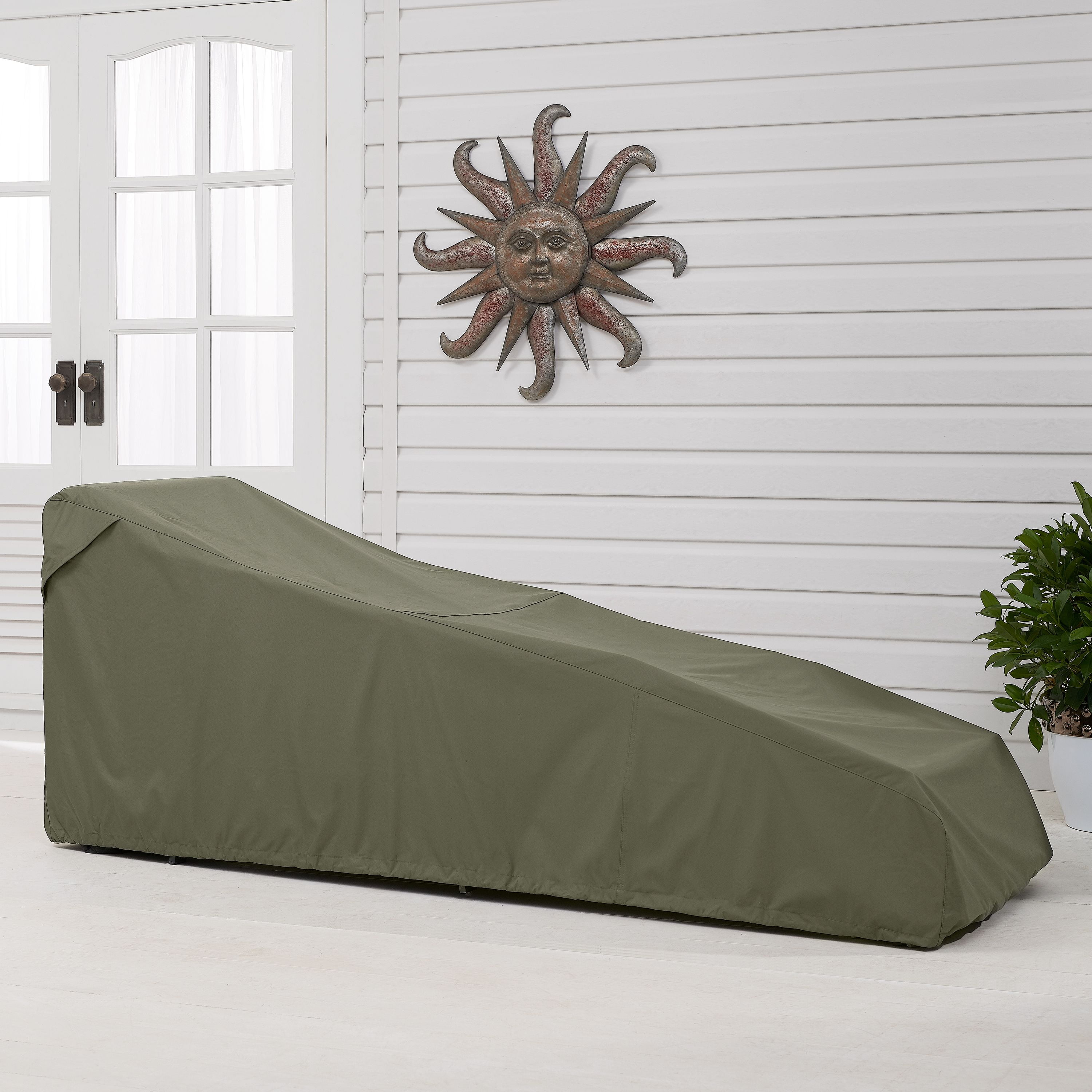 Better Homes & Gardens 80" L x 30" W x 32" H Rectangle Patio Chaise Lounge Cover Olive Gray