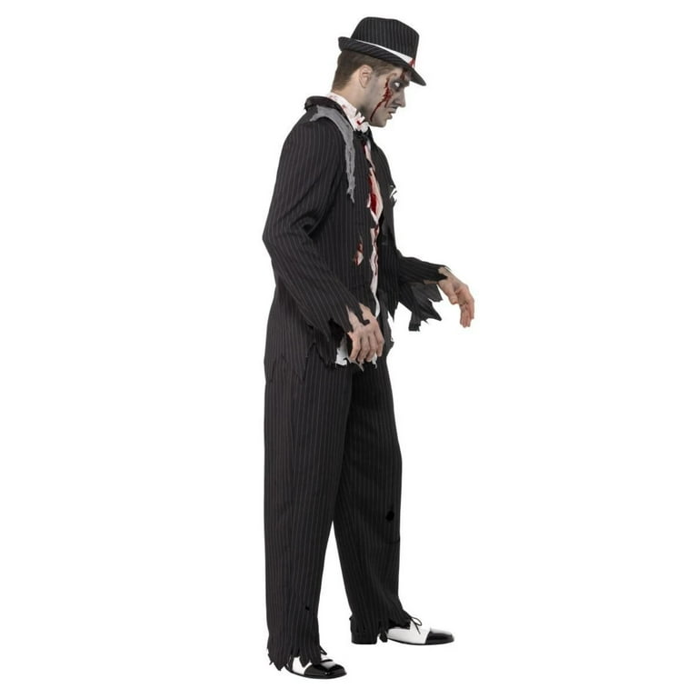 Zombie Gangster Costume Black Adult Zombie Gangster Costume Black Adult
