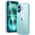 thumbnail image 1 of for iPhone 16 Pro-Max Case: Magnetic Military Grade Drop Protection Anti Yellowing Cell Phone Cover - Rugged Shockproof Protective Bumper Transparent Cases(Clear),Clear-teal, 1 of 5
