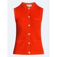 thumbnail image 5 of Free Assembly Women's and Women's Plus Button Front Cable Knit Sweater Vest, Lightweight, Sizes XS-4X, 5 of 5