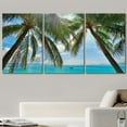 thumbnail image 2 of wall26 Canvas Print Wall Art Set Palm Trees &amp; Boat on Blue Beach Nature Wilderness Photography Realism Rustic Scenic Relax/Calm Multicolor for Living Room, Bedroom, Office - 16"x24"x3 P, 2 of 7