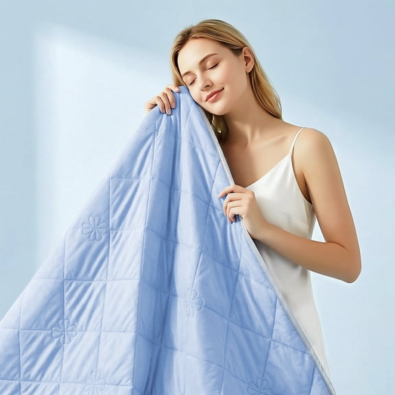 1 PC Summer blanket,Cool and breathable,Cooling blanket,Air blanket,Thin blanket,Suitable for those who are sensitive to heat,Blue,Throw