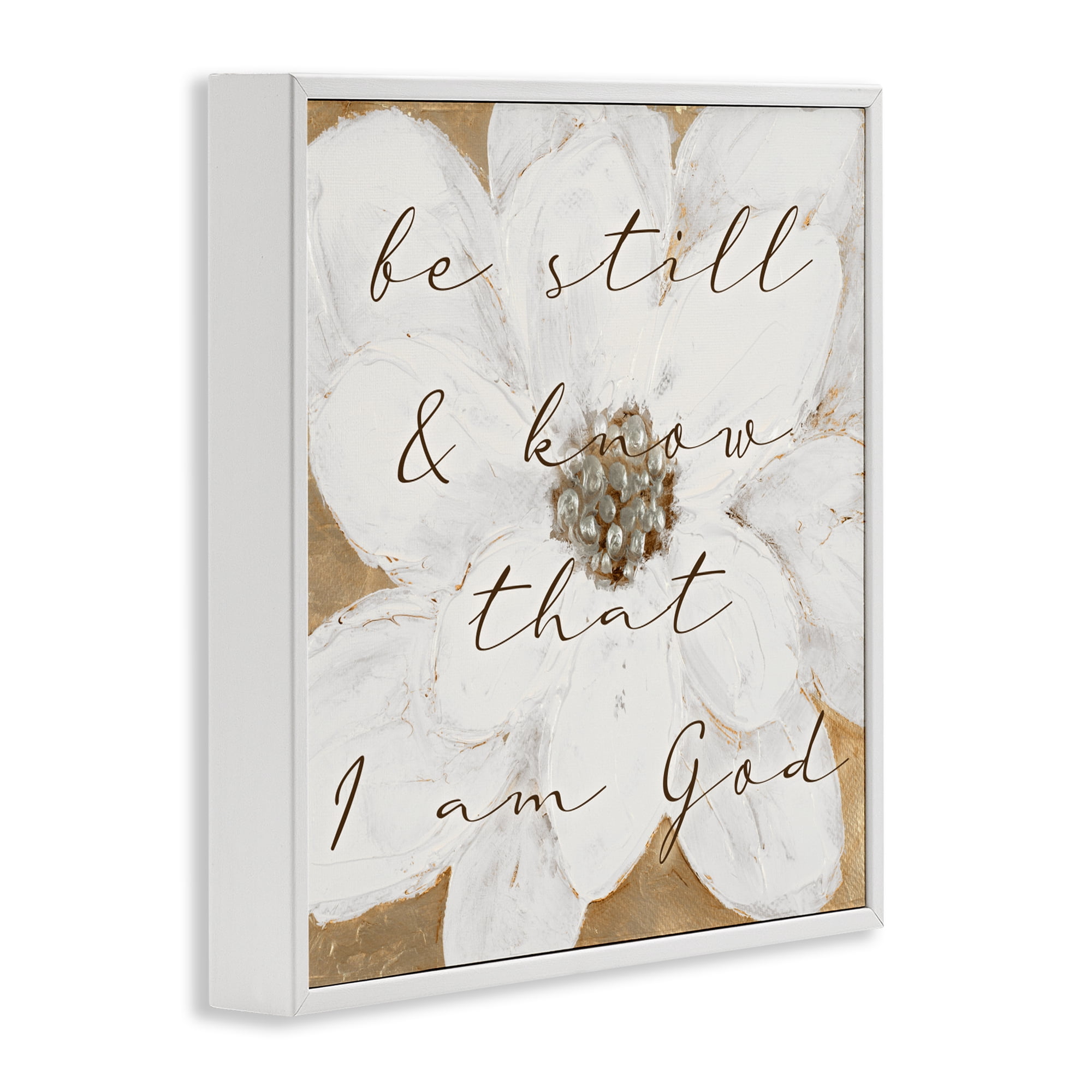 Stupell Industries Be Still with White Magnolia White Framed Giclee Art, design by Lanie Loreth