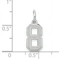 thumbnail image 2 of Beautiful 14k White Gold Small Satin Number 8 Charm, 2 of 2