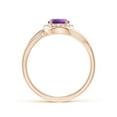 thumbnail image 2 of ANGARA Natural 0.8 Ct. Amethyst with Diamond Halo Engagement Ring in 14K Rose Gold for Women (Ring Size: 7), 2 of 9
