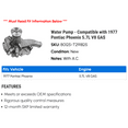 thumbnail image 2 of Water Pump - Compatible with 1977 Pontiac Phoenix 5.7L V8 GAS, 2 of 2