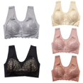 thumbnail image 1 of U-shape Back Thin Bralette,Women Thin Section Nursing Bra,Front Closure Bra,3/4 Cup Bra,Push up Bra,Floral Lace Bra,Padded Wire Free Bra,Vest Type Gather Underwear,5pcs, 1 of 9