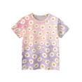 thumbnail image 3 of Abcomgle Girls Tshirts 6-7 Years Old Crewneck Daisy Flower Print Toddler Girls T-Shirts Short Sleeve Toddler T-Shirt Summer Gradient Cotton Tops, 3 of 5