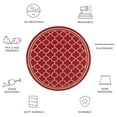 thumbnail image 6 of SAFAVIEH Courtyard Alina Geometric Quatrefoil Indoor/Outdoor Area Rug, Red/Bone, 5'3" x 5'3" Round, 6 of 10