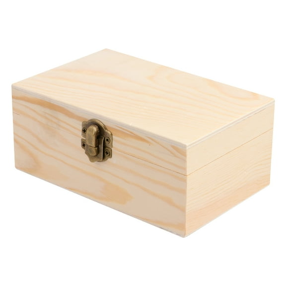 Box Wood Unfinished Jewelry Container Organizer Packing Gift Beadwooden Unpainted Keepsakes Box Treasure Boxes