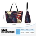 thumbnail image 4 of Daiia Watercolor Bald Eagle Beach Travel Bag - Water-Resistant Beach Bag, Lightweight Tote with 7 Pockets for Women and Men - Gym,Pool,Camping,Reusable Grocery Bag, 4 of 7