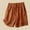 Orange, variant on Royisotas Plus Size Womens Shorts Casual Summer Cotton Linen Loose Chino Shorts Wide Leg Elastic Waist Solid Color Shorts