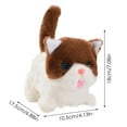 thumbnail image 3 of 7" Walking White Plush Kitty Toy Stuffed Animal Electric Interactive Talking Cute Plush Toy White Cat Tail Wagging Christmas Birthday Gifts, 3 of 8