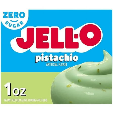 Pack of 2 Jell-O Pistachio Zero Sugar Instant Reduced Calorie Pudding & Pie Filling Mix, 1 oz Box