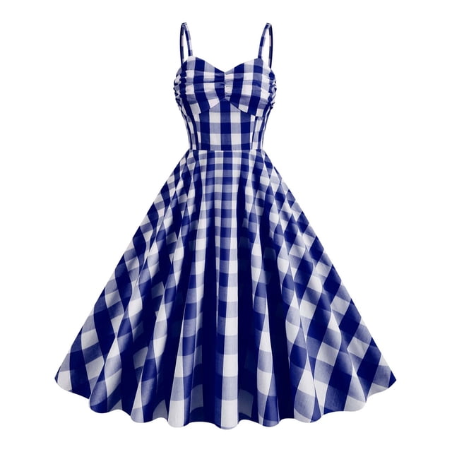 EGNMCR Robes de Vacances pour Femmes Mode Féminine Col en V Sans Manches Imprimé Vintage Robes de Cocktail de Fête Robes Extensibles