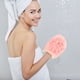 thumbnail image 3 of WORGEOUS Toalla exfoliante de flores para baño, guantes de baño, guantes para fregar el cuerpo, suministros de baño, 2 uds., 3 of 8