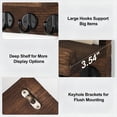 thumbnail image 3 of XIBUFE Key Holder for Wall,Decorative Key and Mail Holder with Shelf Has Large Key Hooks for Bags,Coats – Paulownia Wood Key Hanger with Mounting Hardware (9.8”W X 6.7”H X 4.2”D) (Brown), 3 of 7