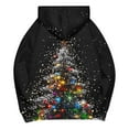 thumbnail image 4 of Antqov Hoodies for Women, Christmas Pullover Star Sequins Printed Drawstring Tops with Pocket, Party Fashion Comfortable Sweatshirts, 4 of 5