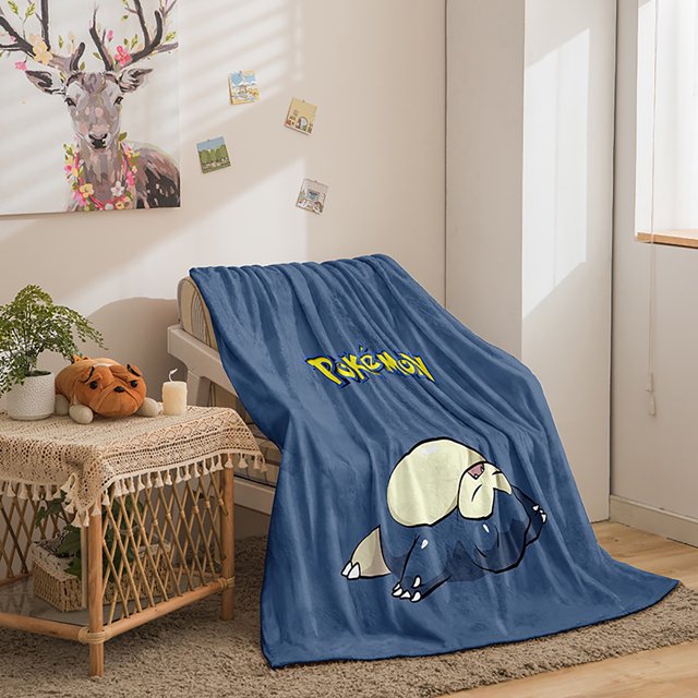 Manta de franela de Pikachu de dibujos animados, ligera, para cama, almuerzo, aire acondicionado, para adultos, niñas y niños, 30 x 40 P-1
