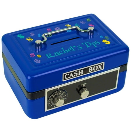 Personalized Blue Dollar Signs BrightCash Box