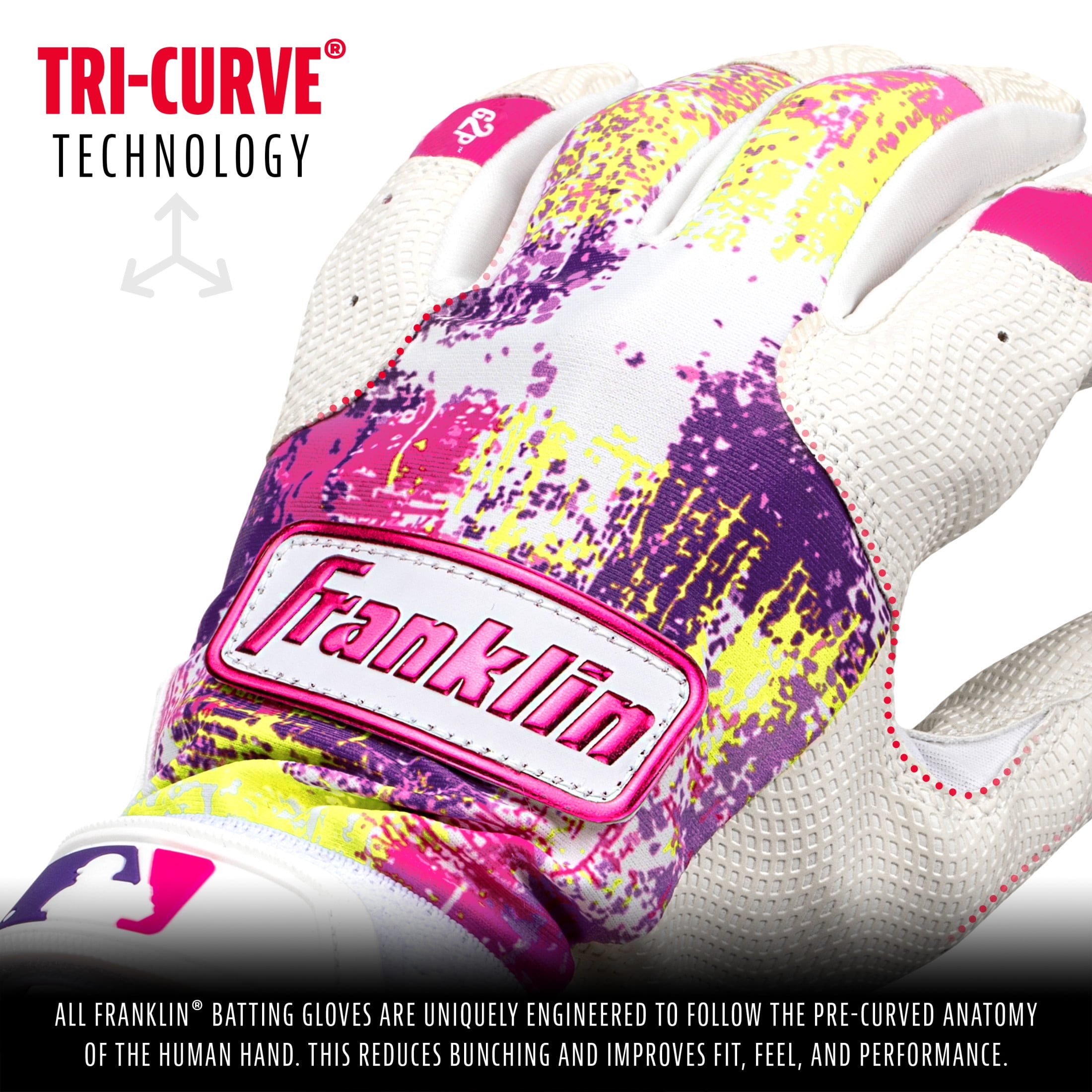 Franklin Sports Adult GROW TO PRO Series Baseball Batting Gloves (Boys)