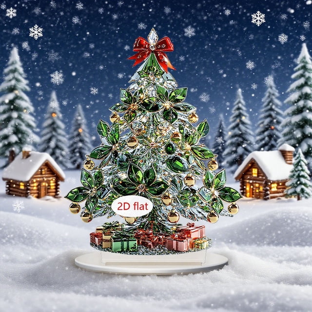 Adorno Navideño de Papá Noel y Muñeco de Nieve, 2D, Plano, Regalo Navideño, Serie Dorada