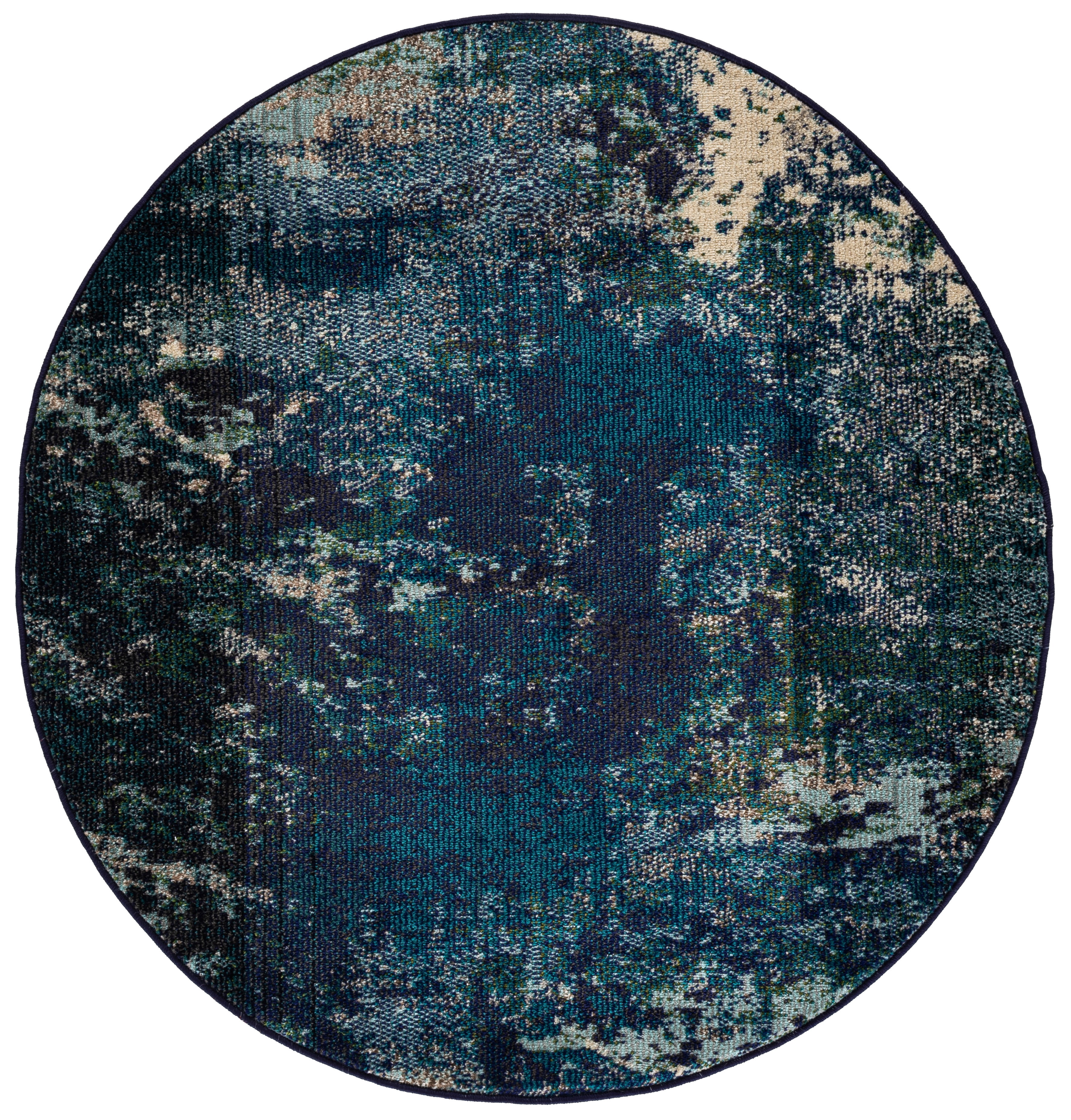 Safavieh Madison Oscar Abstract Area Rug, Navy/Ivory, 4' x 4' Round