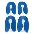thumbnail image 2 of 2 Pairs Gel Heel Pad U Shaped Prevent Slip Self Adhesive Shock Absorption Shoes Inserts L Transparent Blue, 2 of 14