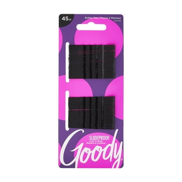 Goody Small Bobby Pins, Hair Pins, Secure Hold for All Ages, Black, 45 Ct