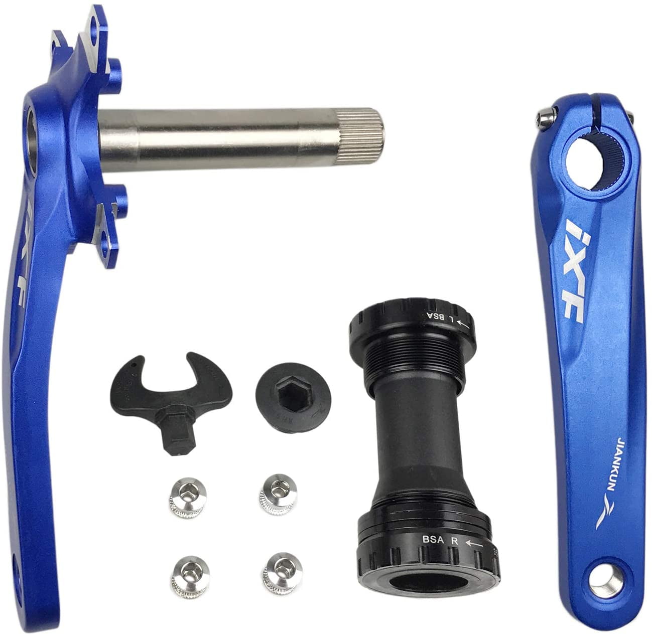 MTB BMX Road Bicycle Crank Arm Set for Bike Crank Replacement 170mm 104 BCD Mountain Bike Crank Set with Bottom Bracket Kit and Chainring Bolts Compatible with Shimano FSA GAINT 
