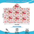 thumbnail image 2 of Pink Christmas Red Truck and Snowman Pattern Hooded Bath Towel，50"x30" for Ages 3 To 12 Kids, Quick Dry Lightweight Soft Microfiber Hood Beach Towel Cover Up for Kids, 2 of 7
