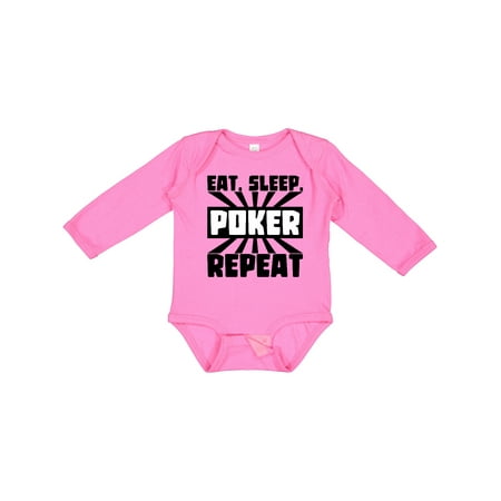 

Inktastic Eat Sleep Poker Repeat Gift Baby Boy or Baby Girl Long Sleeve Bodysuit