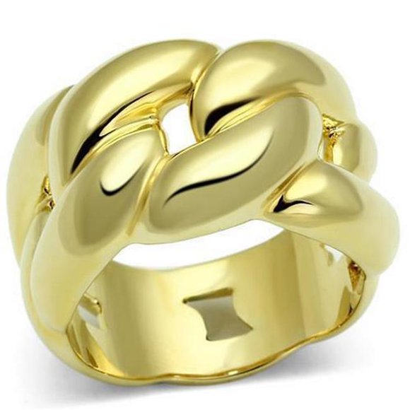 Gold Brass Ring with No Stone, Size 4