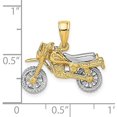 thumbnail image 5 of Gold 14k Two-tone 3-D Moveable Dirt Bike Motorcycle Charm - 14mm, 5 of 7