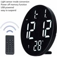 thumbnail image 3 of Reloj digital LED, soporte de reloj redondo moderno montado en la pared, reloj silencioso alimentado por USB de 12 horas, para sala de estar, dormitorio, aula, oficina, 3 of 5