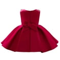 thumbnail image 4 of Kiijoy Girls Sleeveless Bow Party Dress Birthday Wedding Dress Pageant Gown, Sizes 3M-4T, 4 of 7