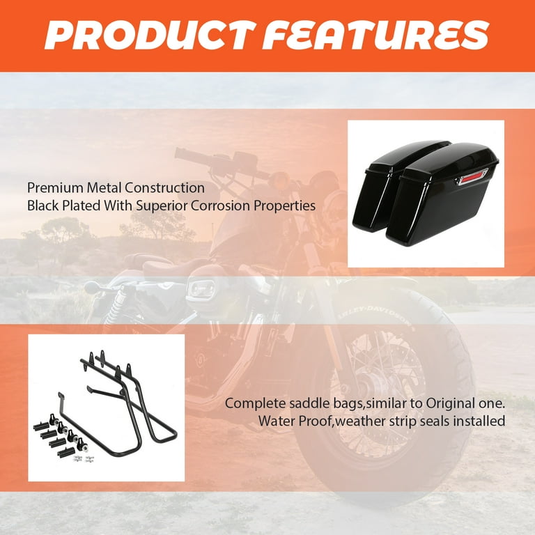 Kojem Motorcycle Hard Saddlebags Storage with Conversion Brackets