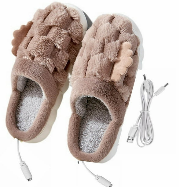 Usb a Cable Usb Zapatillas Calentadas, Pies Cálidos, Zapatillas de Calefacción de Oficina de Invierno Cálidos, Zapatillas de Confort de Interior Cálidos Zapatillas de Oficina de Invierno